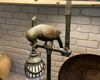 another view of the metal floor lamp - It's unique and in excellent condition