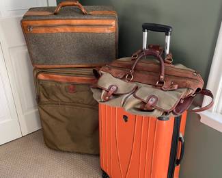 Harman luggage (roller bag and suitcase); hard case roller bag, and leather trimmed duffel