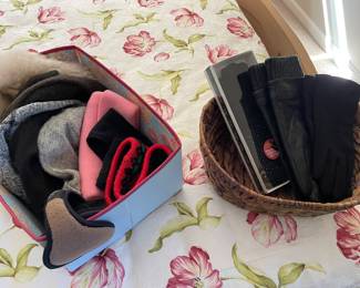 Women’s winter and leather gloves, winter hats, and headbands