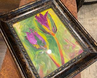 framed signed multi-media artwork