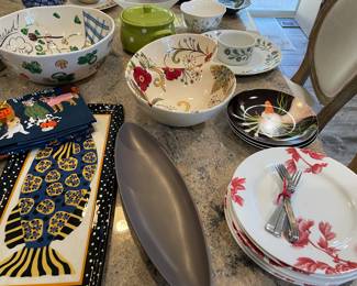 Appetizer plates, serving dishes and platers