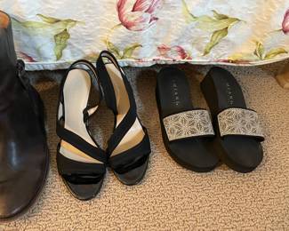 Calvin Klein black heels - size 9M and sparkly slides