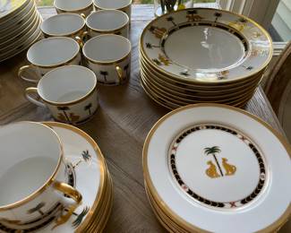 "Casablanca" Christian Dior China (5-piece place setting) for eight - with china covers - EXCELLENT condition (48 pieces:  dinner, salad, appetizer/b&b, low-profile soup bowl, cup & saucer)