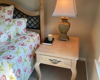 Another view of the nightstand by Thomasville and lamp