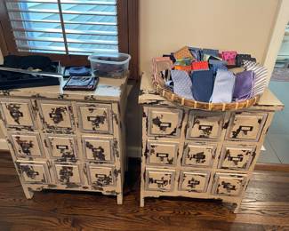 nightstands/chests - 9 drawers (2 available); men's ties, tuxedo accessories, belts and silk pocket squares