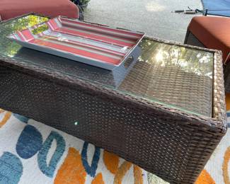Coffee table with glass top