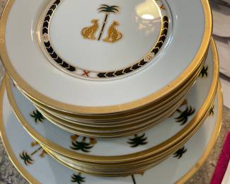 Another view of the china by Christian Dior - "Casablanca" pattern - eight 5-piece place settings (48 pieces:  dinner, salad, appetizer/b&b, low-profile soup bowl, cup & saucer)