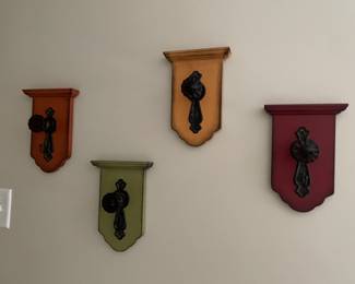 door knob plaques for coat/robe hooks
