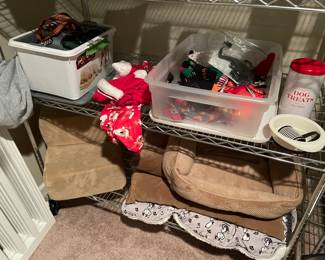 Dog accessories:  including beds, steps, toys, clothing, leashes, and bowls