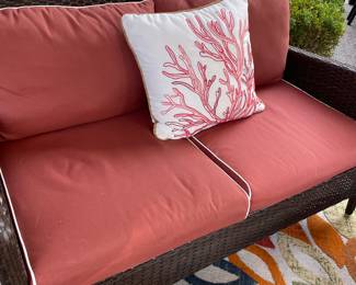 Another view of the 2-cushion loveseat - brown wicker outdoor furniture (2 available) 