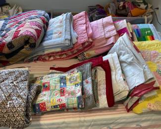ANTIQUE QUILTS, QUILT TOPPERS AND TIED QUILTS