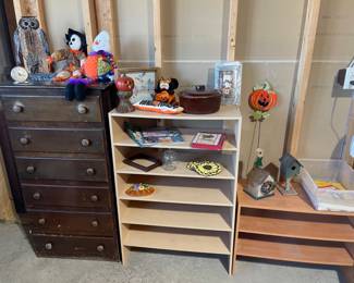 DRESSER, SHELVING AND FALL DECOR