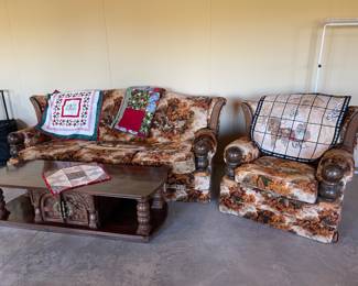 SOFA, CHAIR AND COFFEE TABLE SET