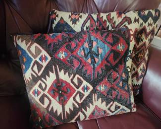 Pillows made from vintage rugs