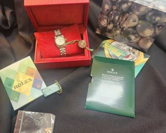 Rolex Datejust Steel Yellow Gold Champagne Tapestry Dial Ladies Watch 79173