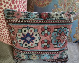 Pillow made from vintage rug