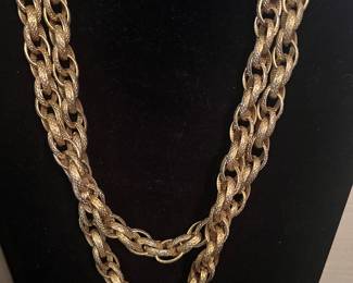 MONET 36” Runway Goldtone Large Hoop/Link Necklace