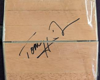 Tom Heinsohn signed floor piece