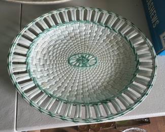 Antique pearlware basketweave plate
