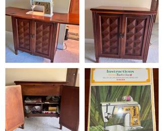 GOLDEN Touch & Sew DELUXE ZIG-ZAG SEWING MACHINE/ MODEL 630 SINGER in Solid Wood Cabinet