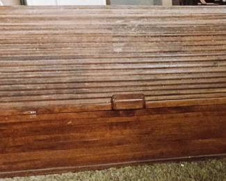 Large Round Top Handcrafted Wood Trunk