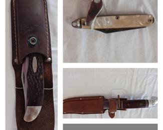 Vintage Case Knife Rosewood, 
Vintage Prov Cut bottle opener/folding pocket knife, 
Western W36 Knife w/ sheath