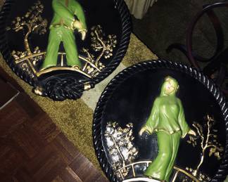 Pair of MCM Chinese Wall Art