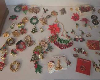 Lots of bright colors and Christmas jewelry 