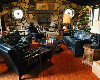 Nice Retro Living Room Furniture with Slate Top Coffee Table 