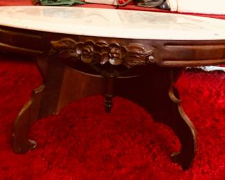 Victorian Marbletop Carved Wood Base 