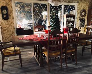 Dining Room Table with Two Leaves inserted. 