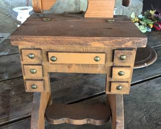 Oak Box Made Like Sewing Machine 