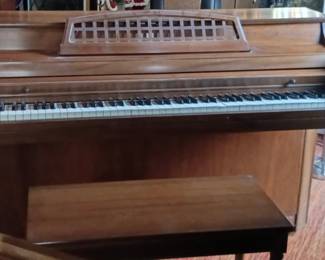 Whitney Spinet Piano
with Original Matching Bench
Walnut Finish