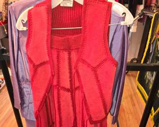 Vintage suede skirt and vest.