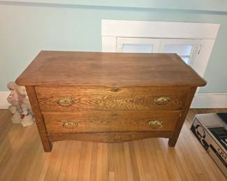 Antique oak two drawer chest