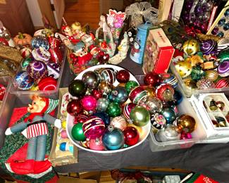 Vintage Christmas ornaments and decor
