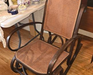Antique cane rocker