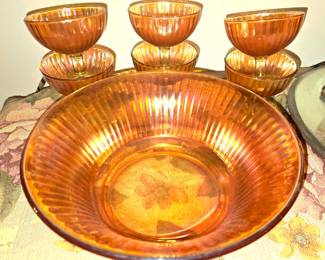 Vintage Marigold Depression Carnival Glass