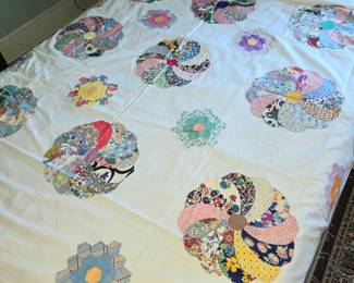 Hand quilted bedspread cover