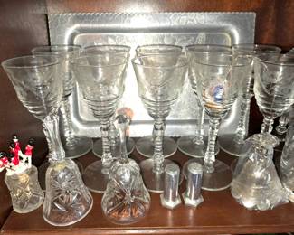 Etched crystal stemware 