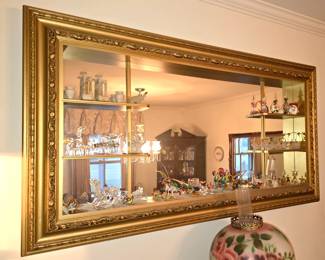 Large vintage mirrored wall curio