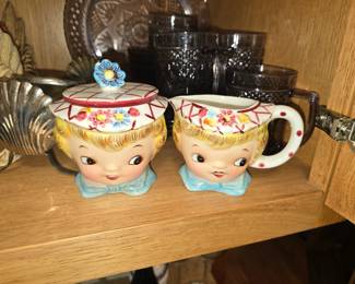 Lefton miss dainty cream and sugar bowl