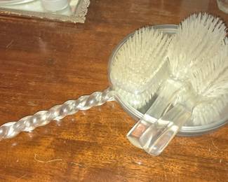 Vintage acrylic brushes and mirror