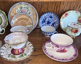 Vintage bone china tea cups and saucers