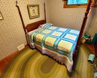 Vintage rug and poster bed