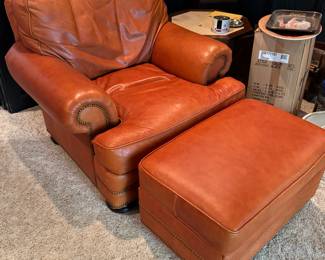 leather chair and ottoman