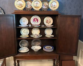 Antique Hutch and Vintage Collector Plates