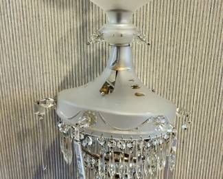Antique Crystal and Frosted Chandelier. England, Circa 1850