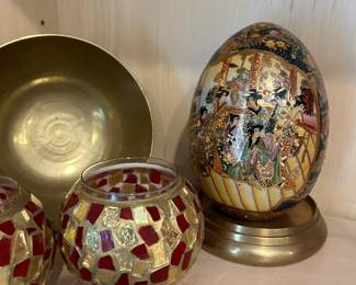 Vintage Satsuma Porcelain Egg