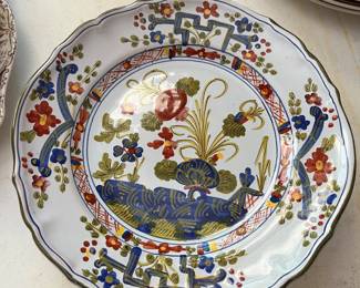 Blue Carnation vintage Majolica plates